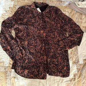 A NWT Lafayette 148 New York Multi colored blouse.